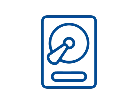 An icon of a hard disk drive.